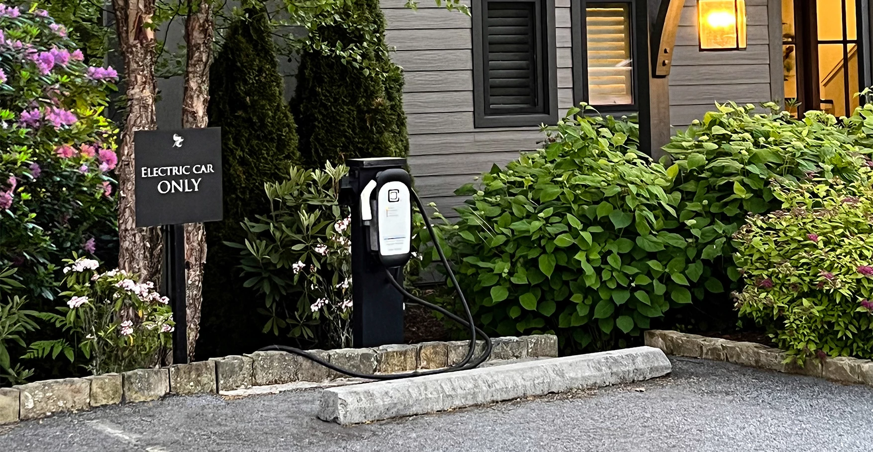 a black electric car charging station