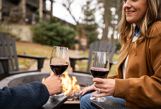 a couple of people holding wine glasses