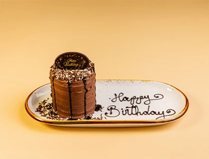 a chocolate cake on a plate