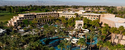 a water park with trees and buildings