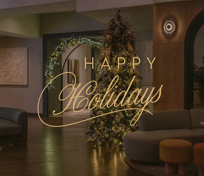 a christmas tree in a room