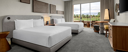 a room with two beds