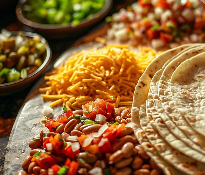 a plate of food on a table