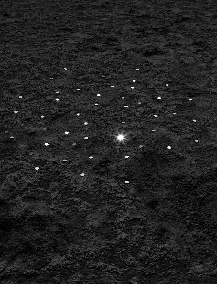 a group of coins on the ground