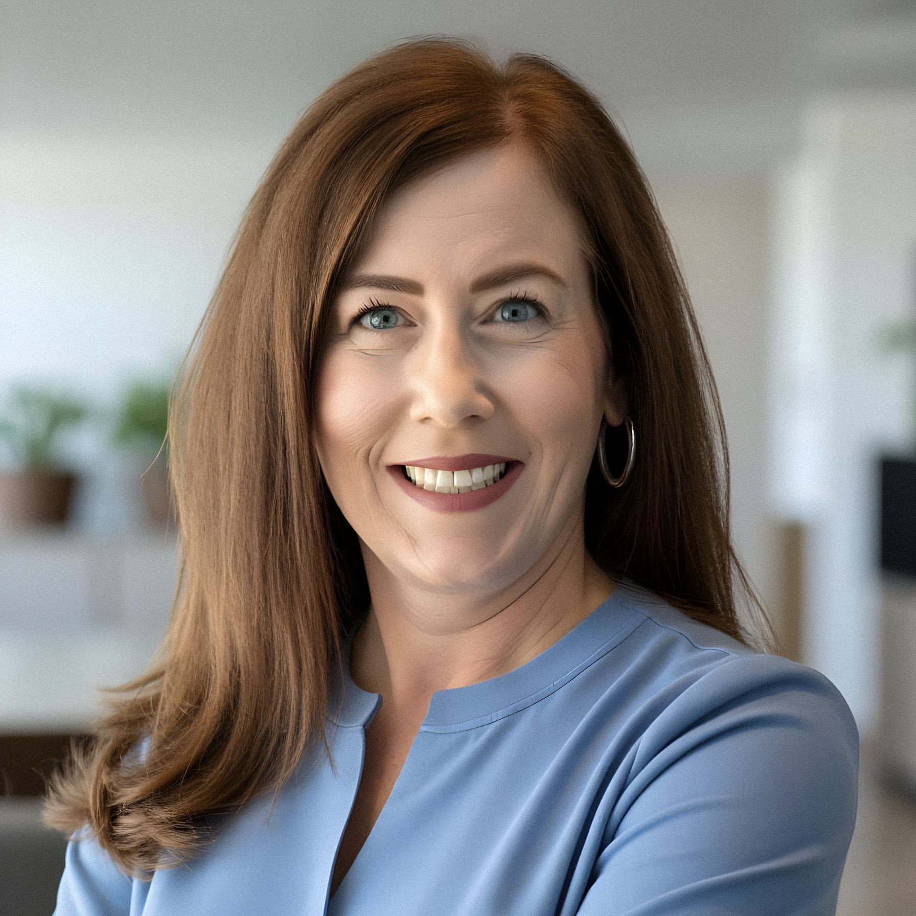 a woman smiling at camera
