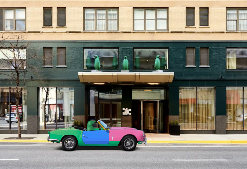 a car parked on the street