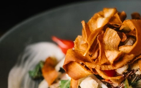 a bowl of food on a table