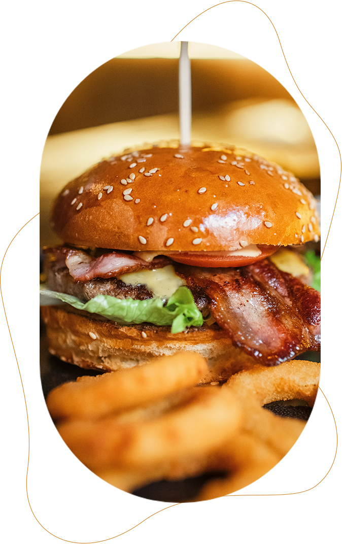 a close up of a burger