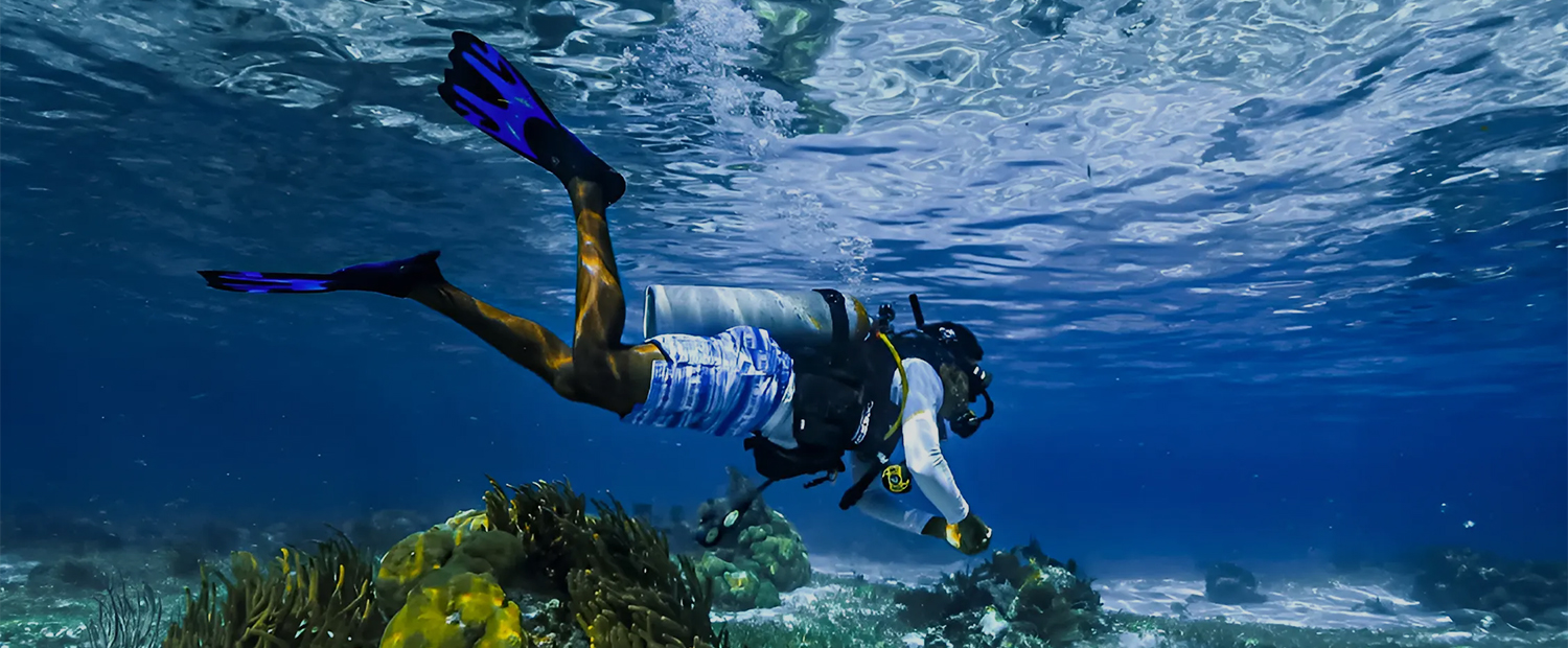 a person in scuba gear underwater