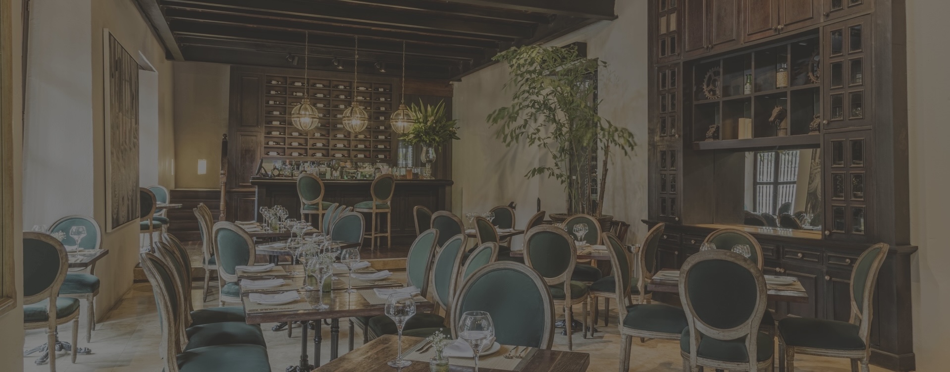 a room with tables and chairs