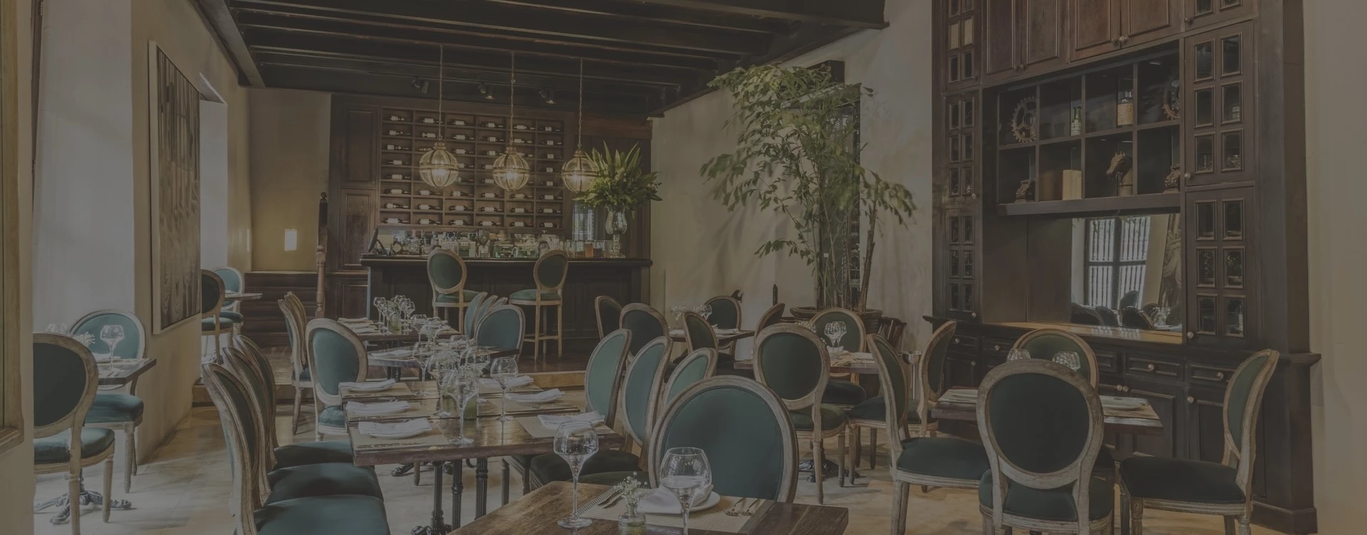 a room with tables and chairs