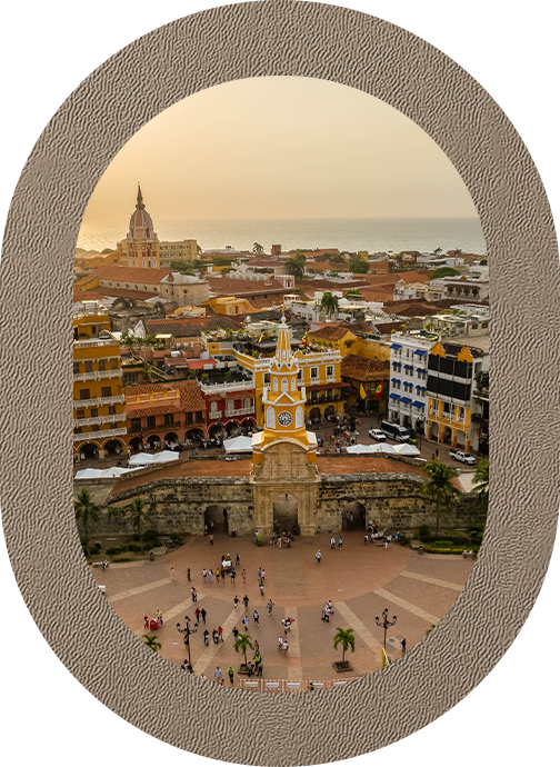 a large clock tower in a city