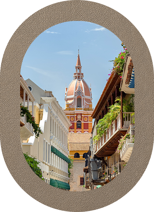 a building with a tower in the background