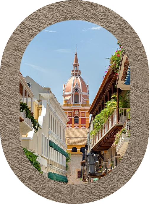a building with a tower in the background
