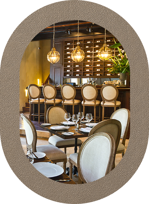 a room with chairs and tables