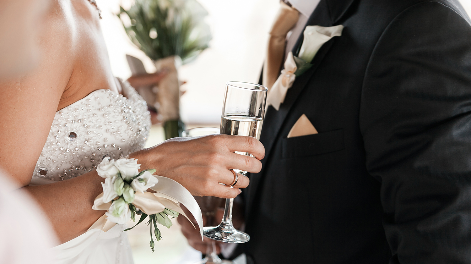 a woman holding a champagne glass