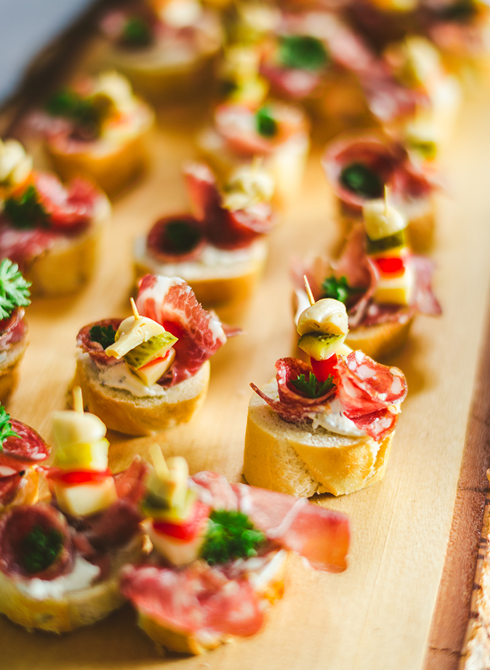 a tray of food on a table