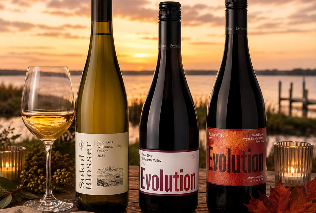 a group of wine bottles on a table