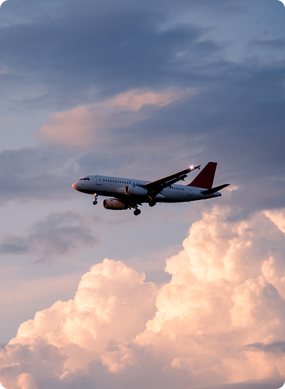a plane flying in the sky