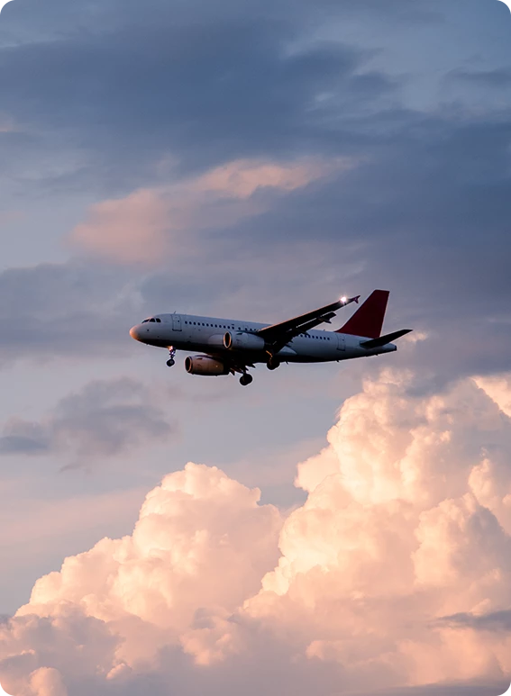 a plane flying in the sky