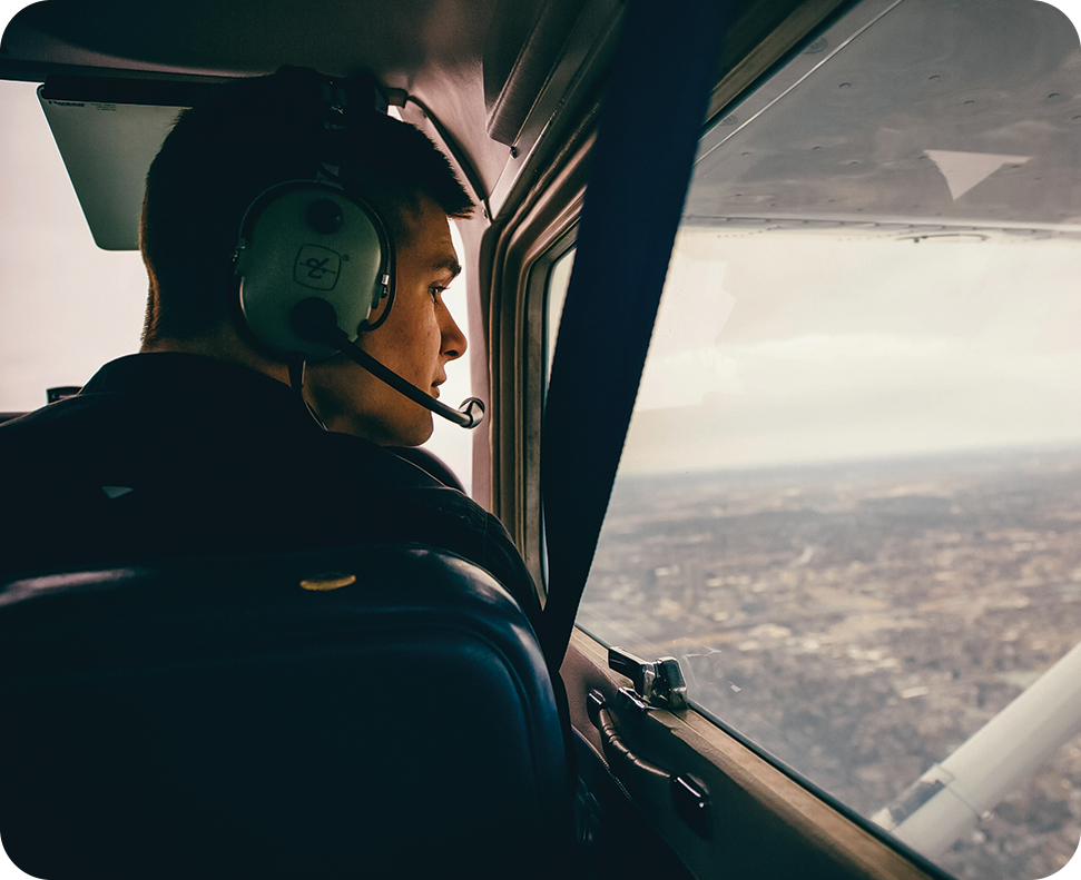 a man in a plane