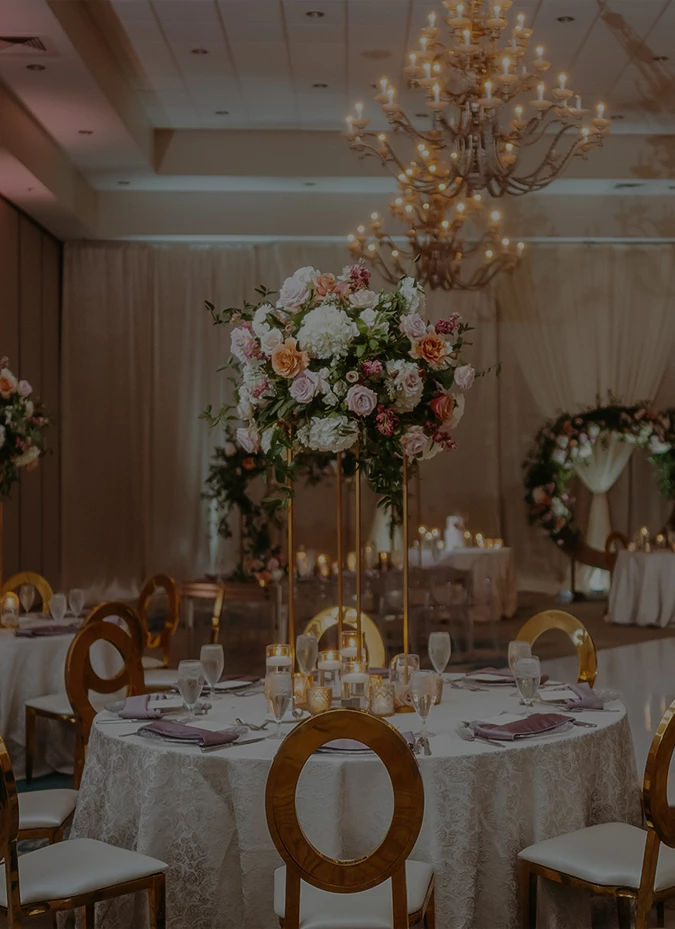 a table set for a wedding reception