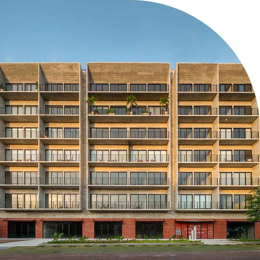 a building with many balconies