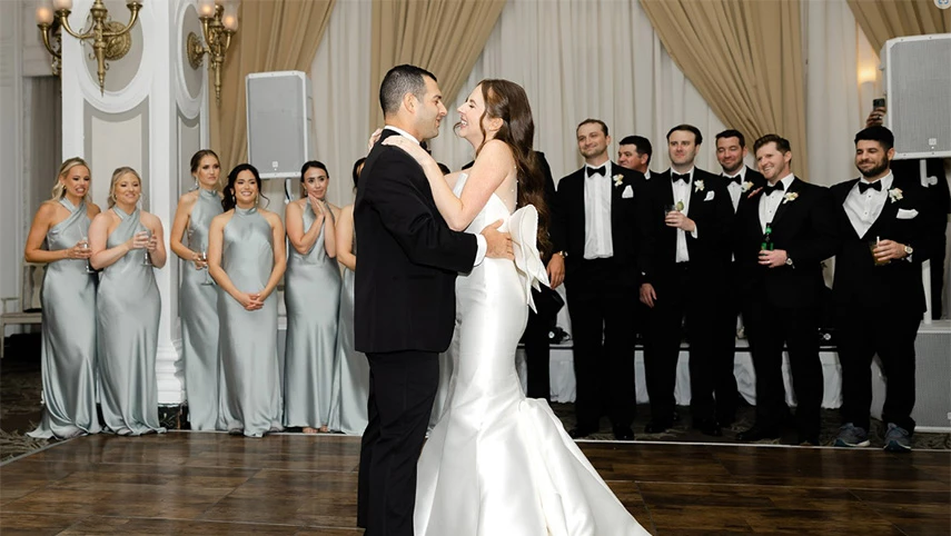 a wedding party on the dance floor