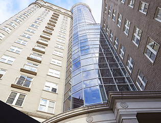 a low angle view of a tall building