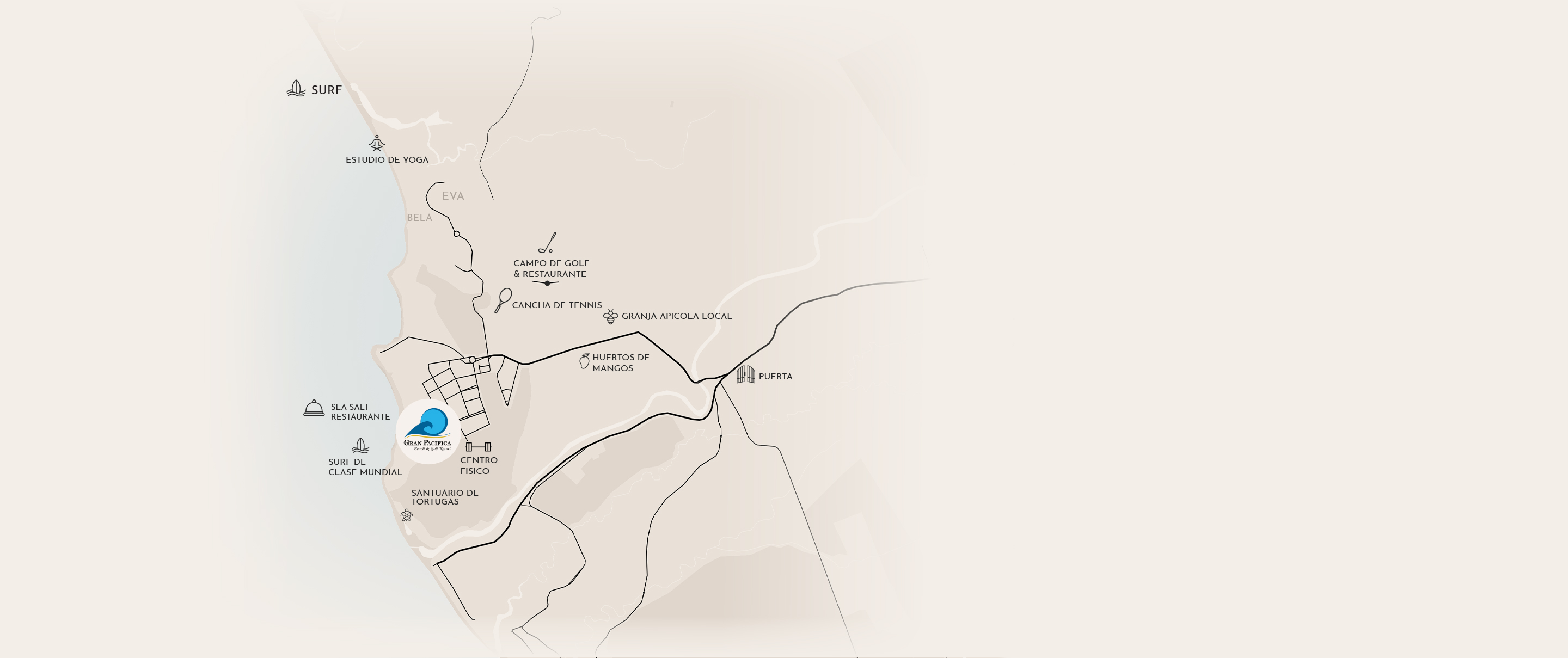 a aerial view of a town by the ocean