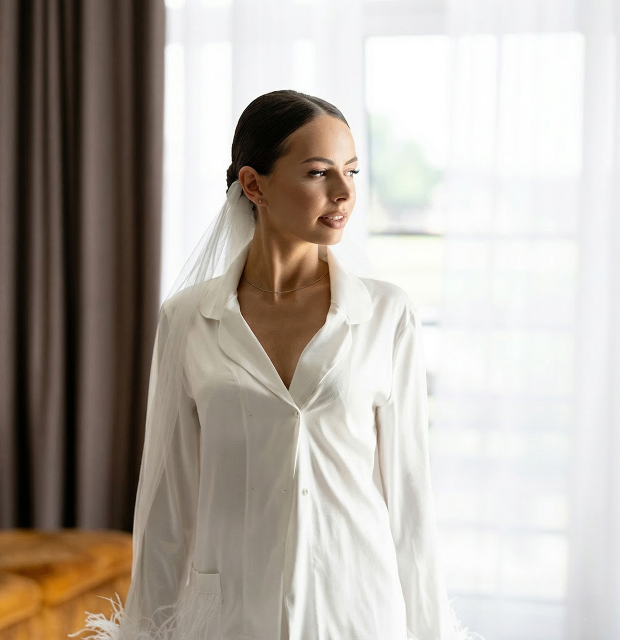 a woman in a white dress