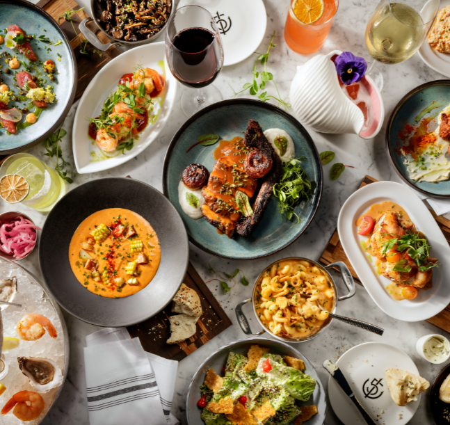 a table full of food