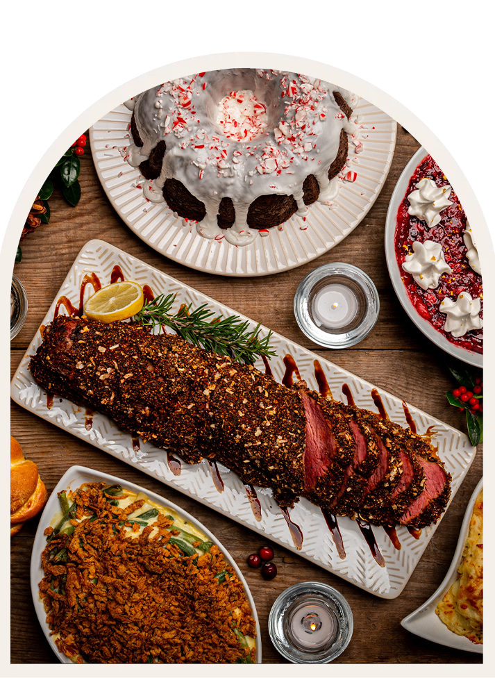 a table with food on it