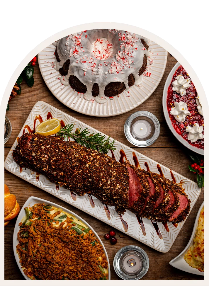 a table with food on it