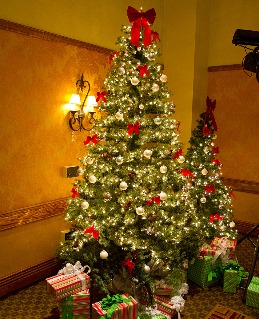 a christmas tree with presents
