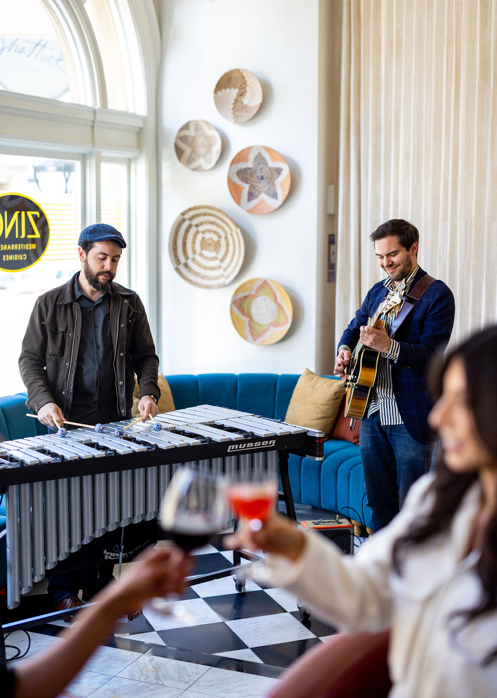 a group of people playing instruments