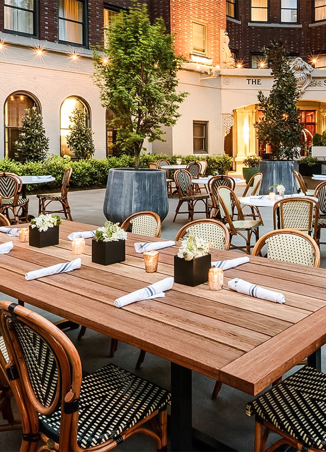 a table set up for a dinner party
