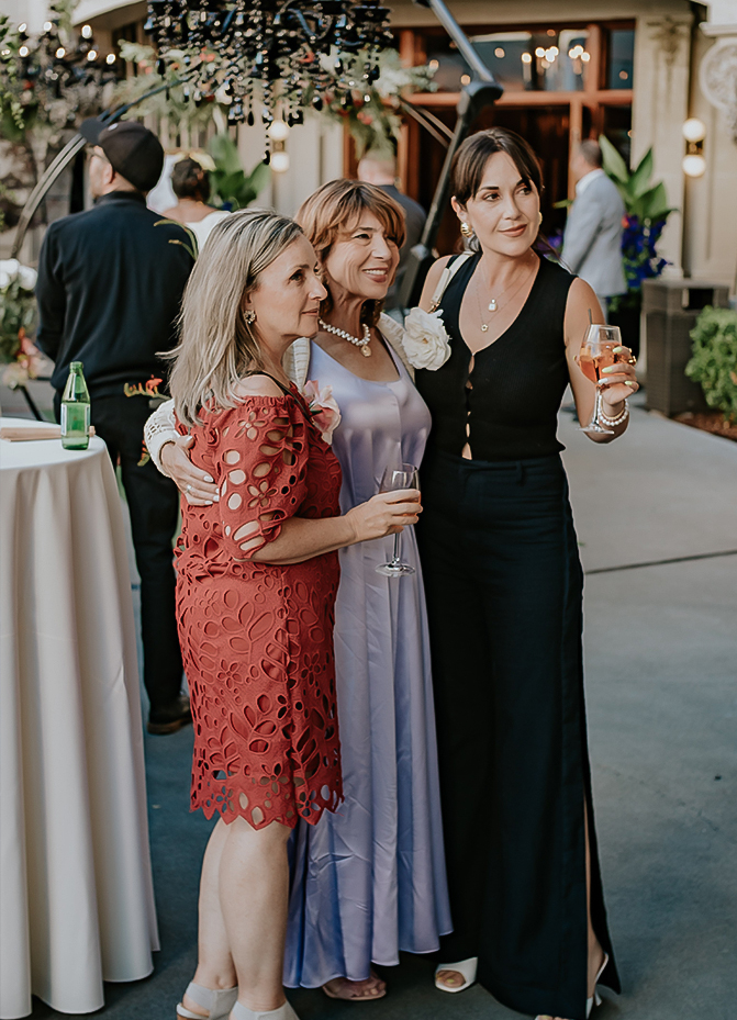 a group of women standing together