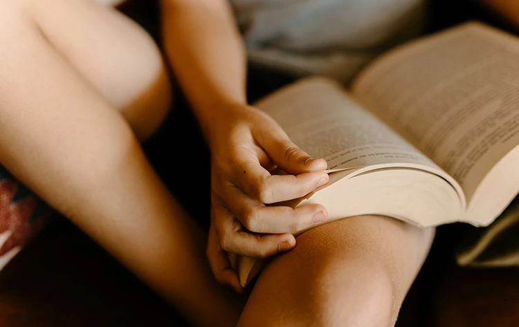 a person reading a book