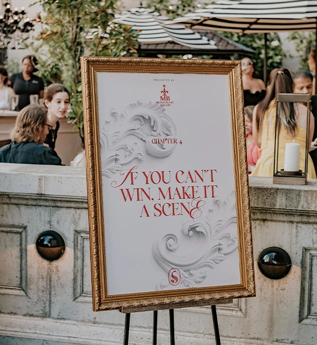 a sign in a frame