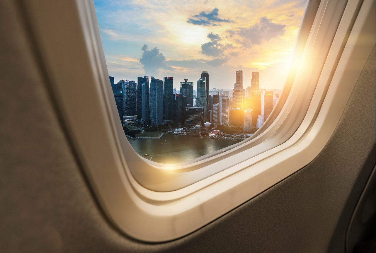 a city view from a window