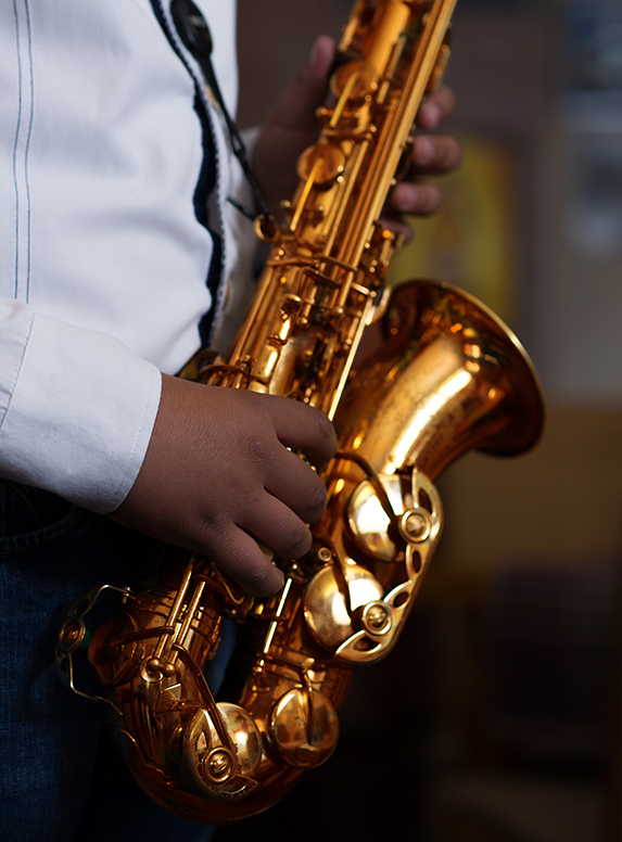 a person playing a saxophone