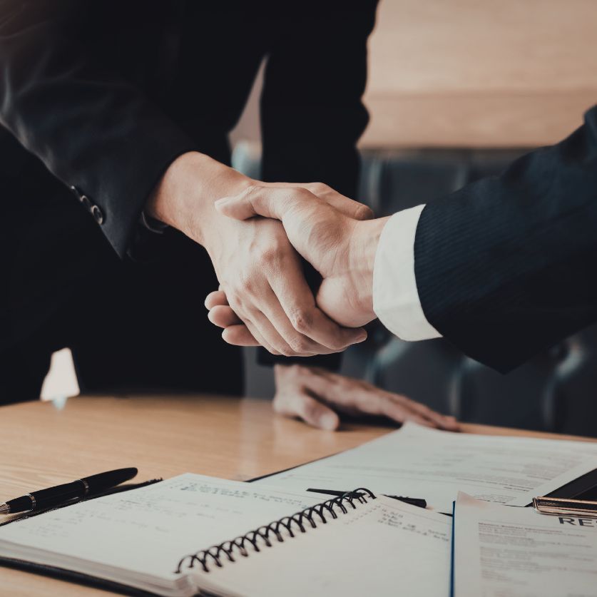 a close-up of a handshake