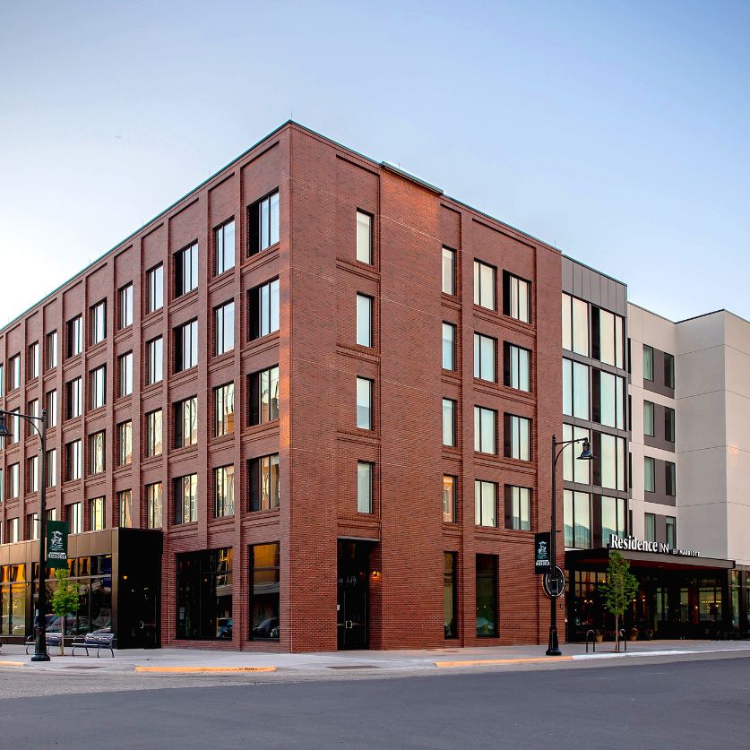 a building with many windows