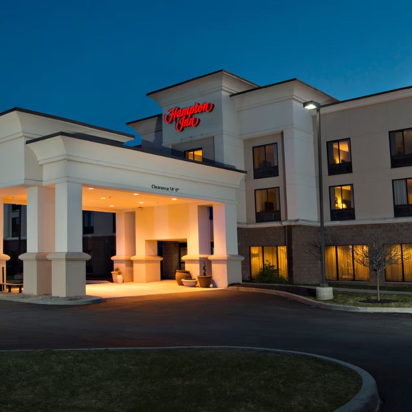 a building with a large entrance