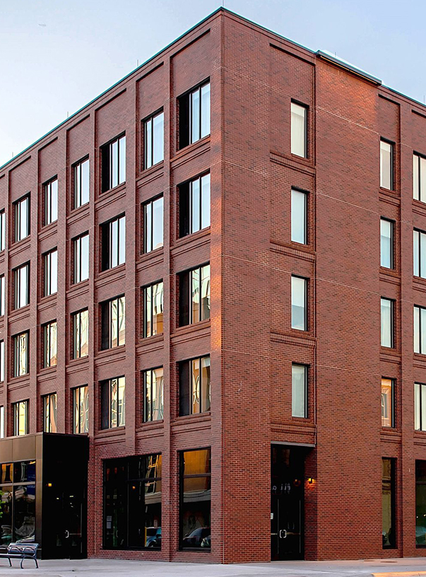 a building with many windows