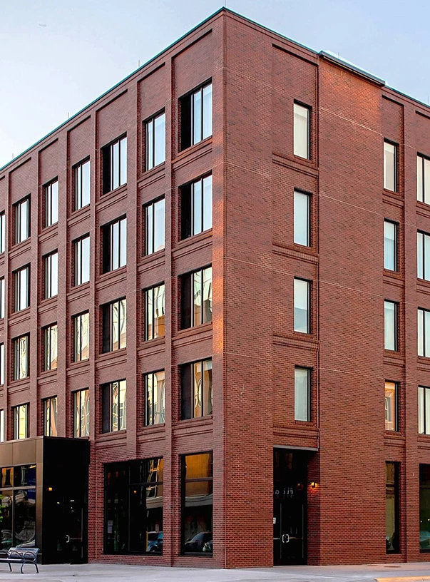 a building with many windows