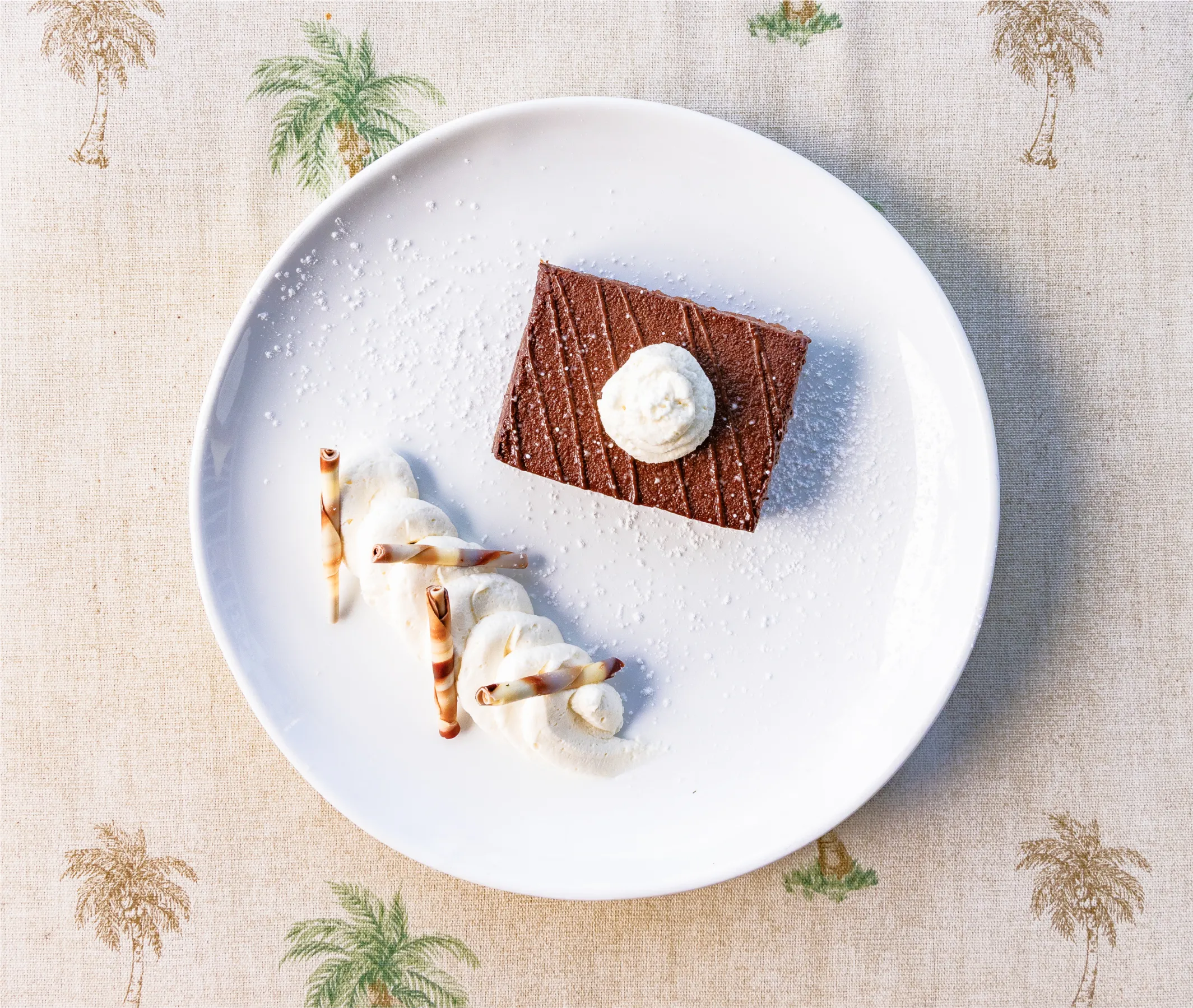 a plate of dessert on a table