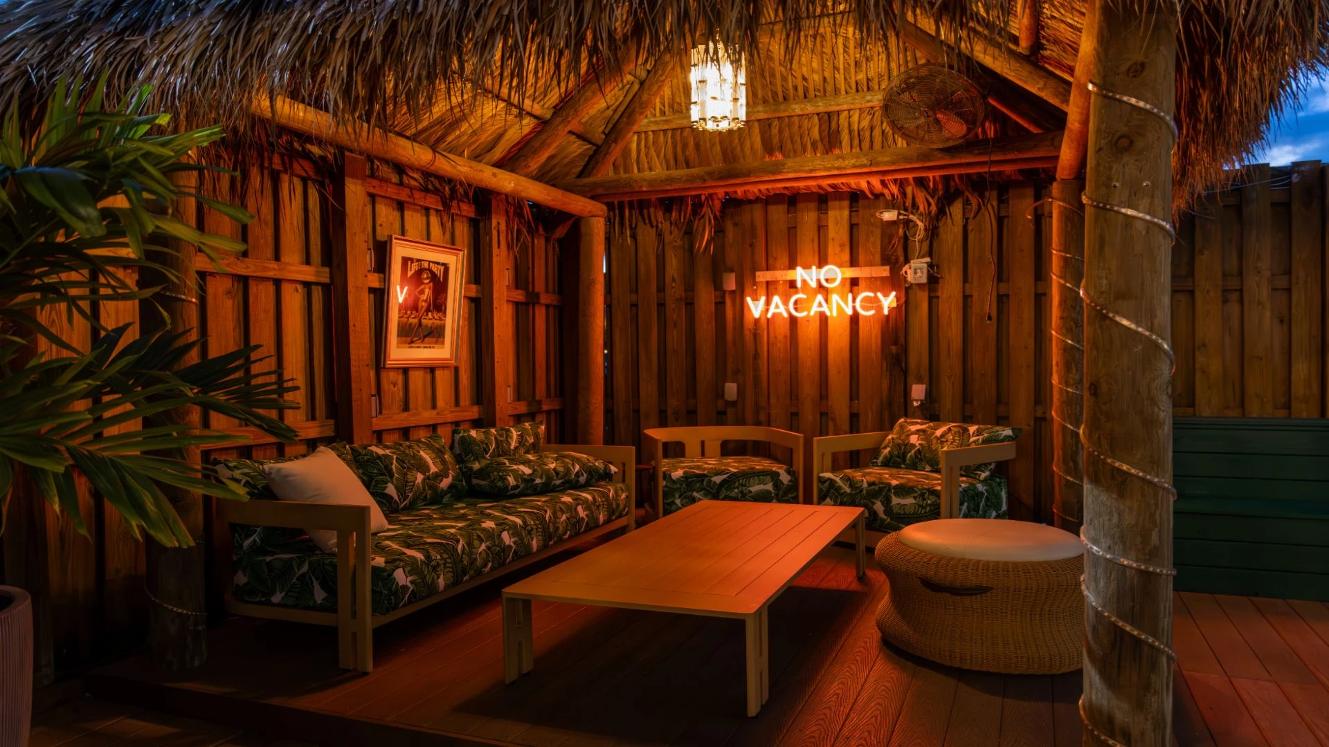 a room with a couch and a table