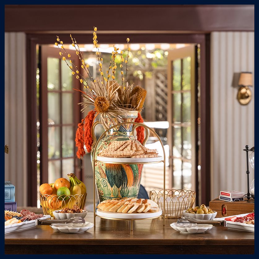 a table with food on it